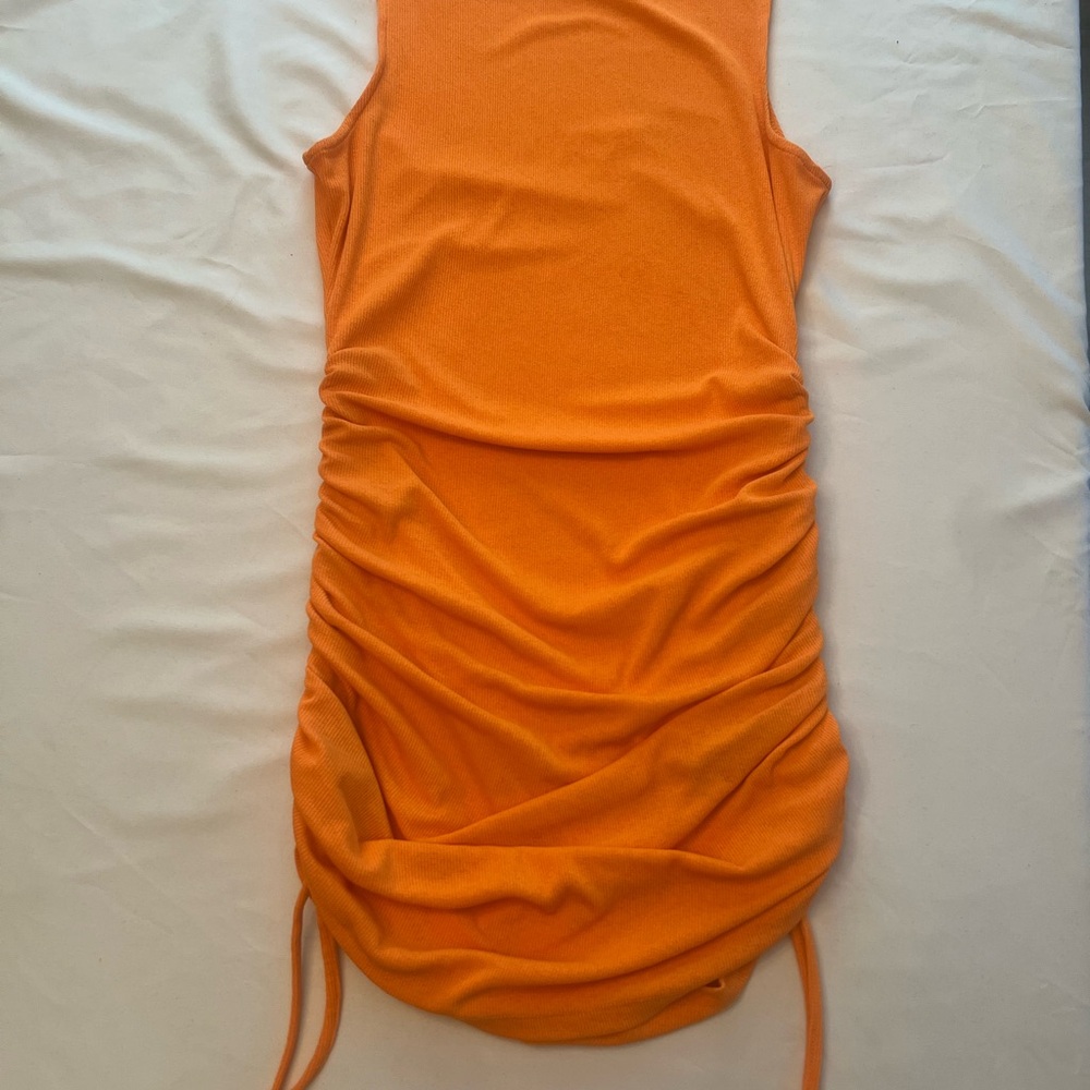 H&M Bright Orange Ribbed Jersey Dress